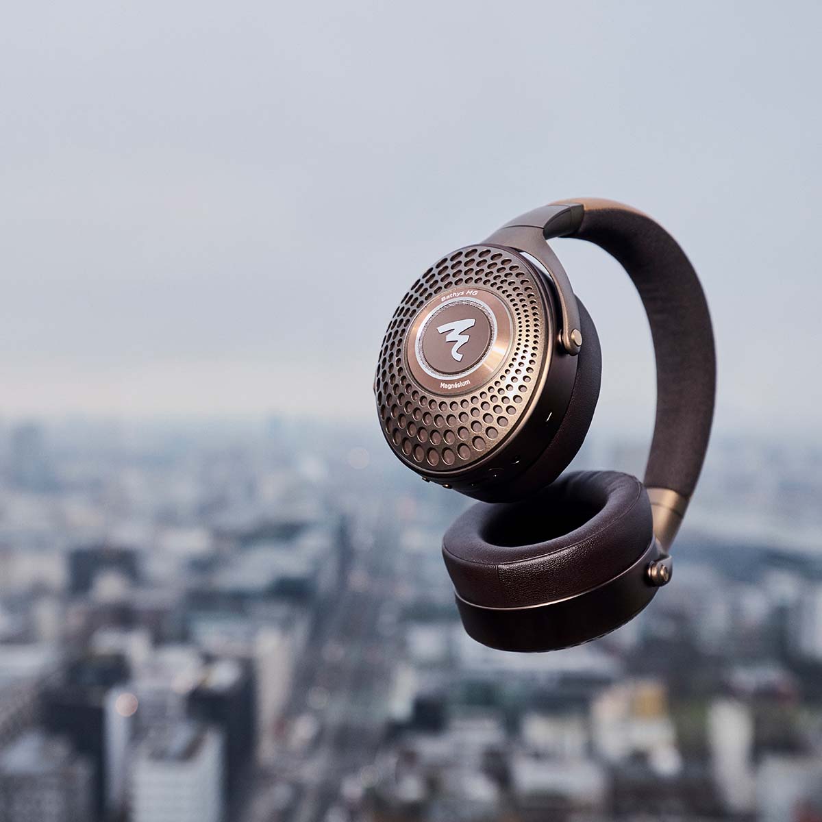 Focal Bathys MG Wireless Over-Ear Active Noise Cancelling Headphones - lifestyle shot of headphones in air