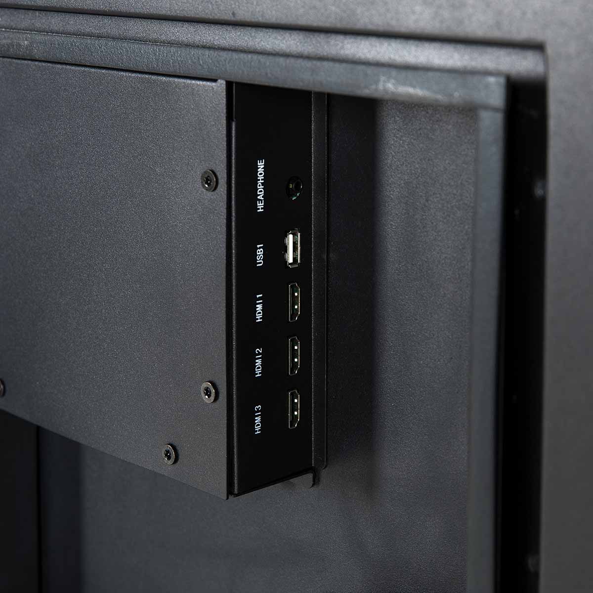Furrion Aurora Pro Series Full Sun 4K Smart Outdoor TV - rear view detail of inputs
