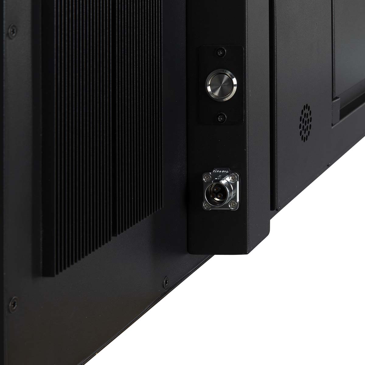 Furrion Aurora Pro Series Full Sun 4K Smart Outdoor TV - rear view detail of inputs
