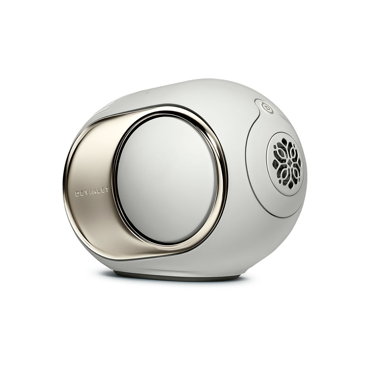 Devialet Phantom Ultimate 98 dB High-End Connected Speaker - Light Pearl - angled right