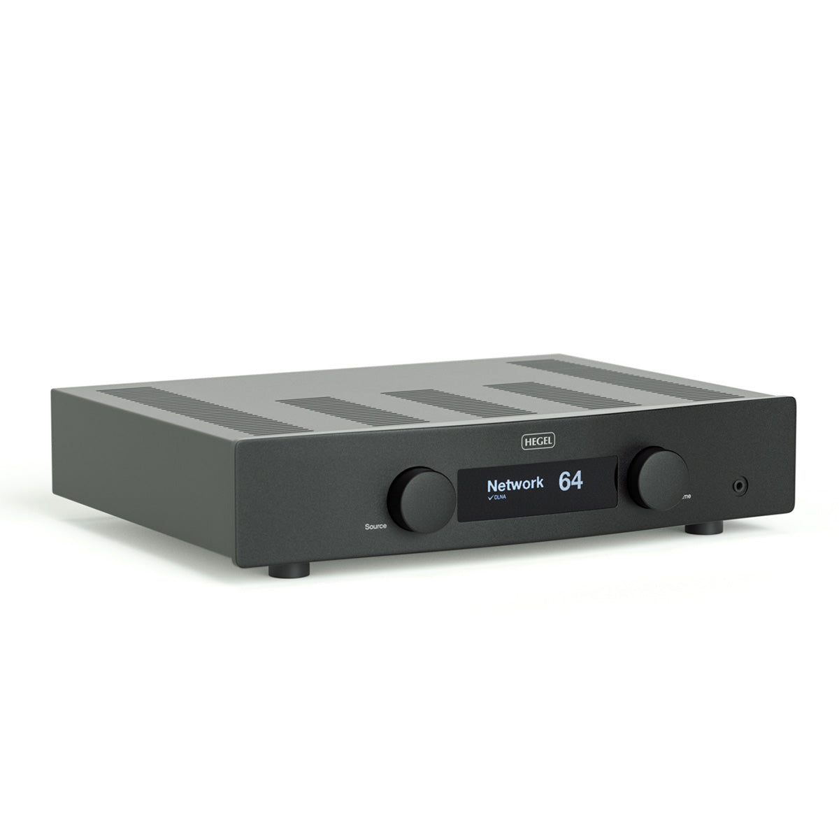Hegel H120 Integrated Amplifier - black - front view angled right