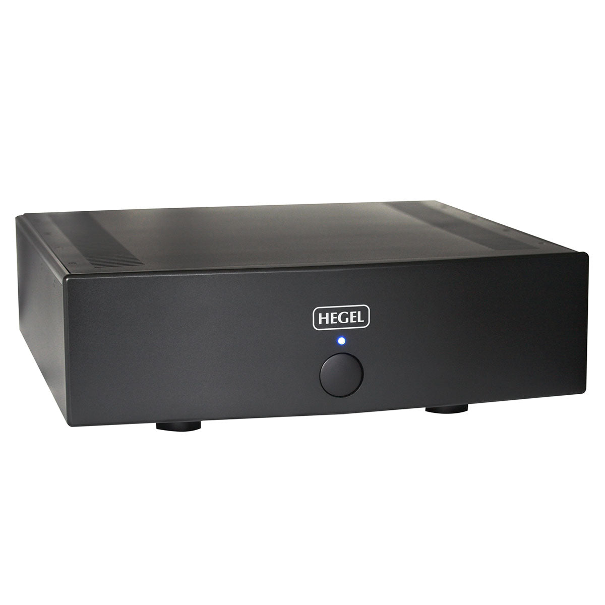 Hegel H20 2-Channel Power Amplifier front view angled down and right