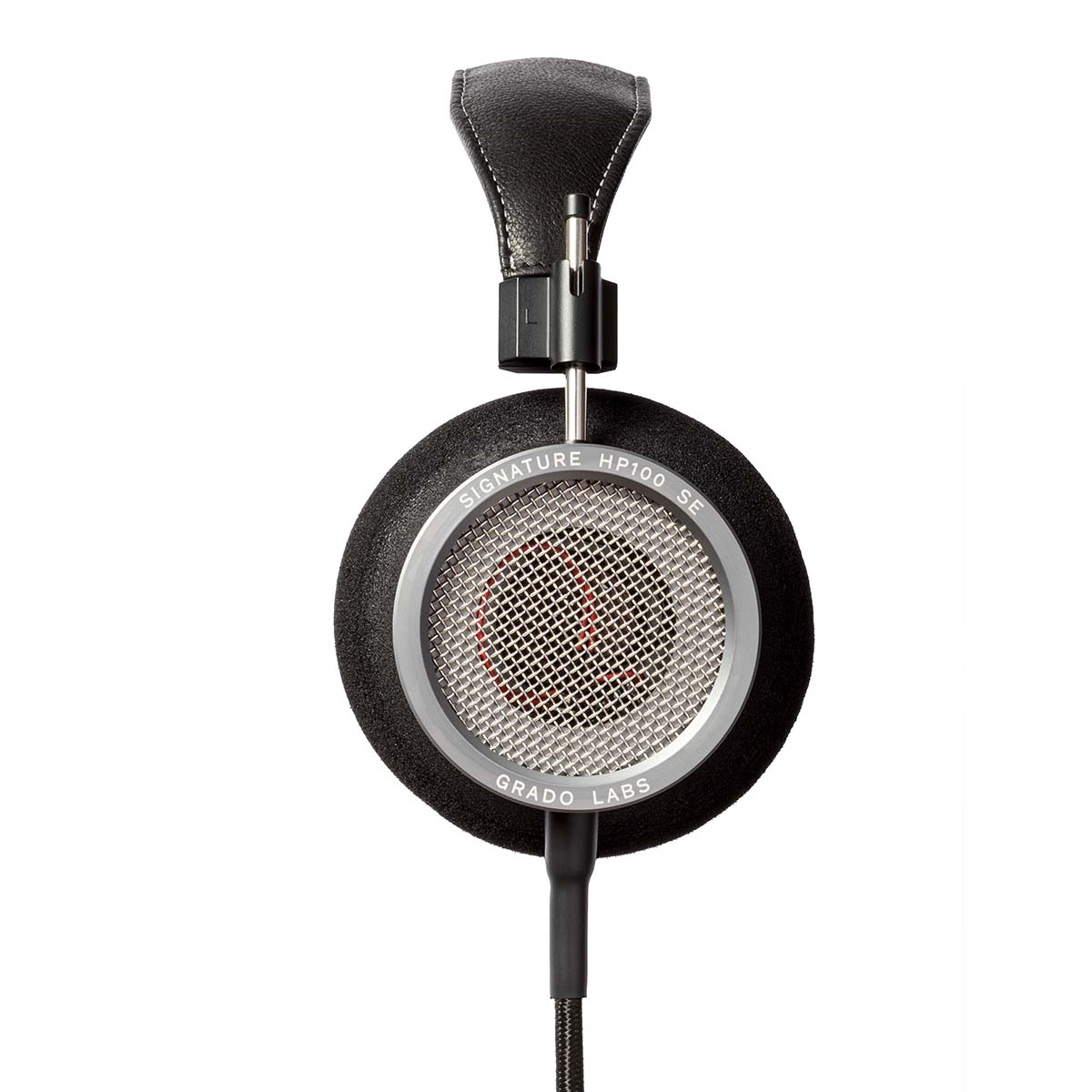 Grado Signature HP100 SE Headphones side view with cable connected