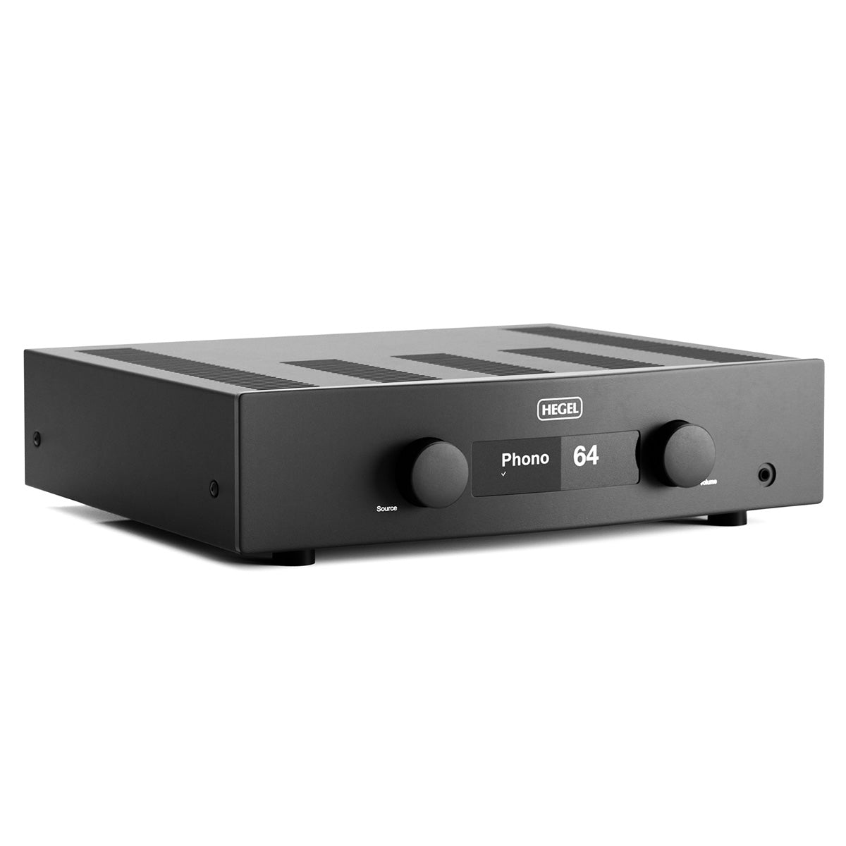 Hegel H190v Integrated Amplifier - black - front view angled right
