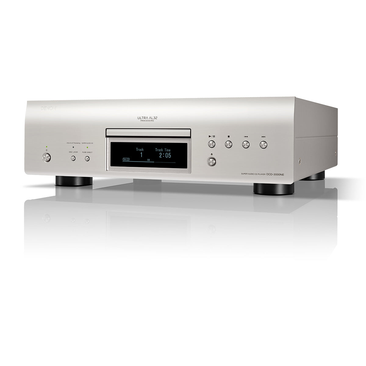 Denon DCD-3000NE Reference Series SACD Player - silver - front view angled left