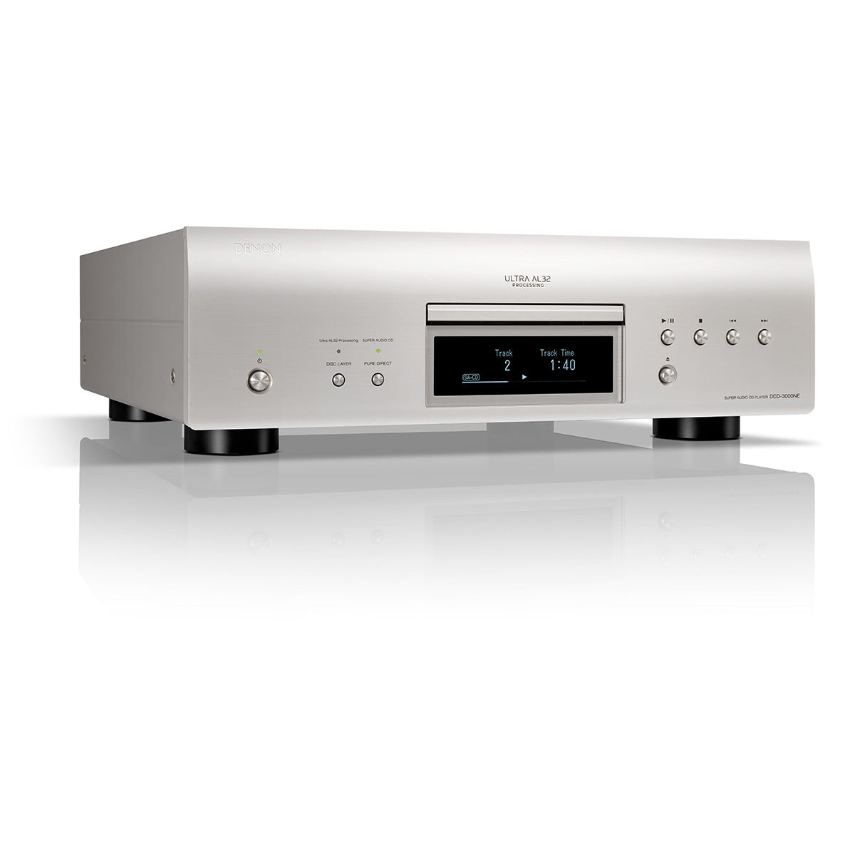 Denon DCD-3000NE Reference Series SACD Player - silver - front view angled right