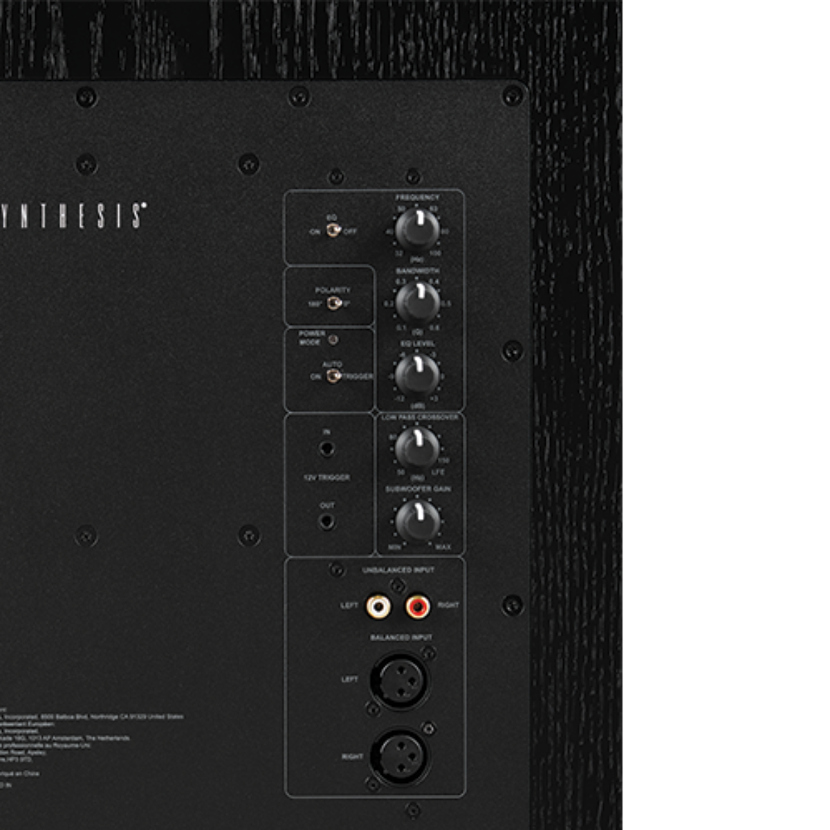 JBL Synthesis SSW-5 12-Inch Front-Firing Subwoofer - Control Panel