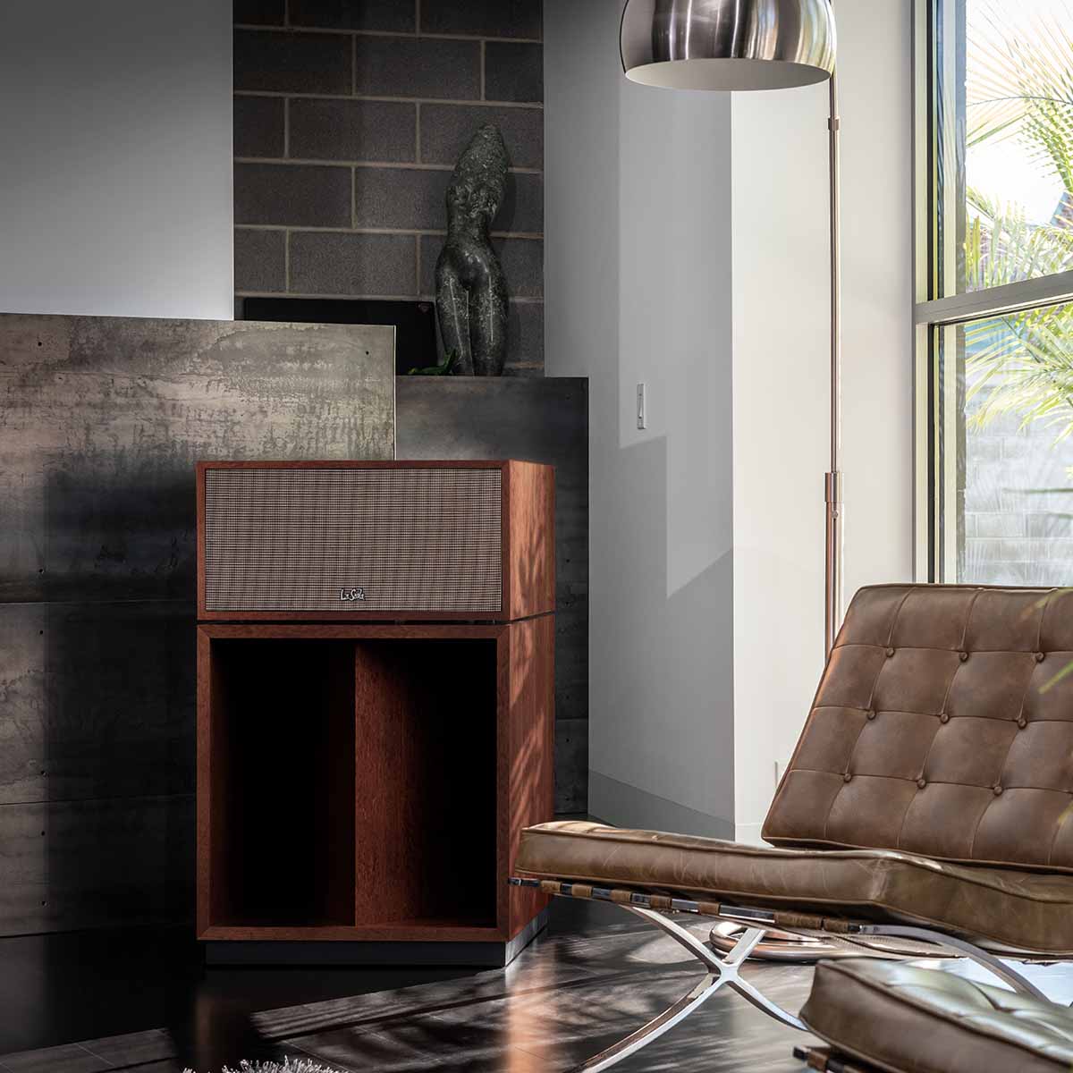 Klipsch La Scala AL6 3-Way Fully Horn-Loaded Loudspeaker - American Auburn - lifestyle shot front view