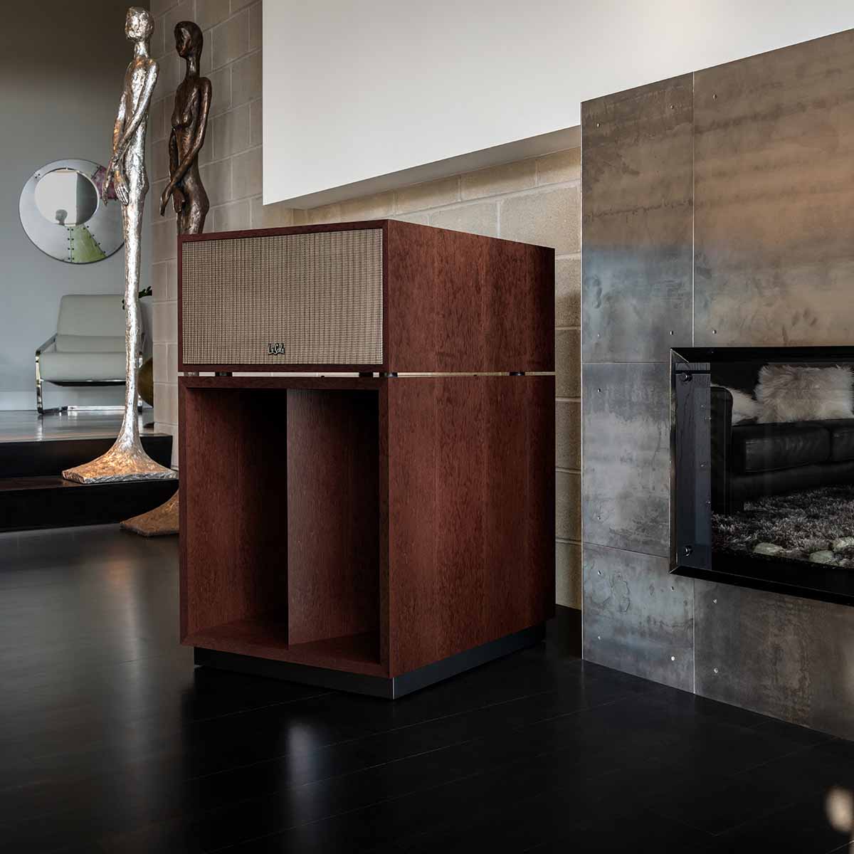 Klipsch La Scala AL6 3-Way Fully Horn-Loaded Loudspeaker - American Auburn - lifestyle shot front view