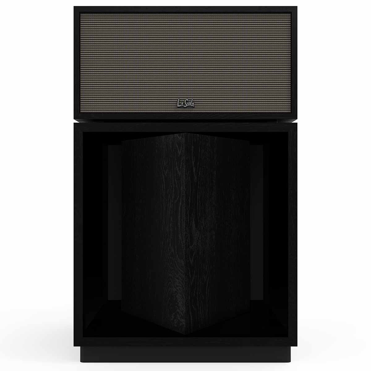 Klipsch La Scala AL6 3-Way Fully Horn-Loaded Loudspeaker - Black Ash - front view with grille