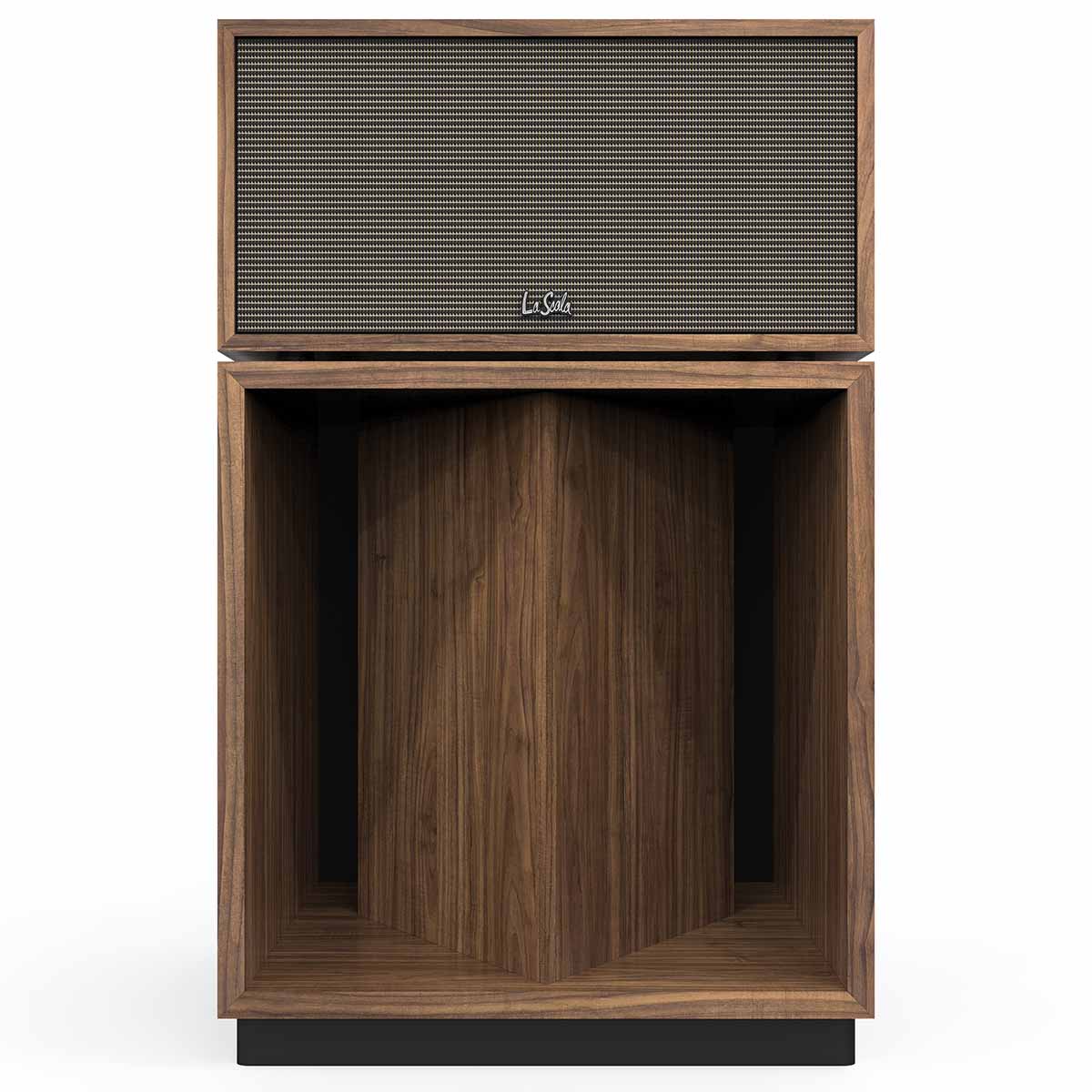 Klipsch La Scala AL6 3-Way Fully Horn-Loaded Loudspeaker - American Walnut - front view with grille