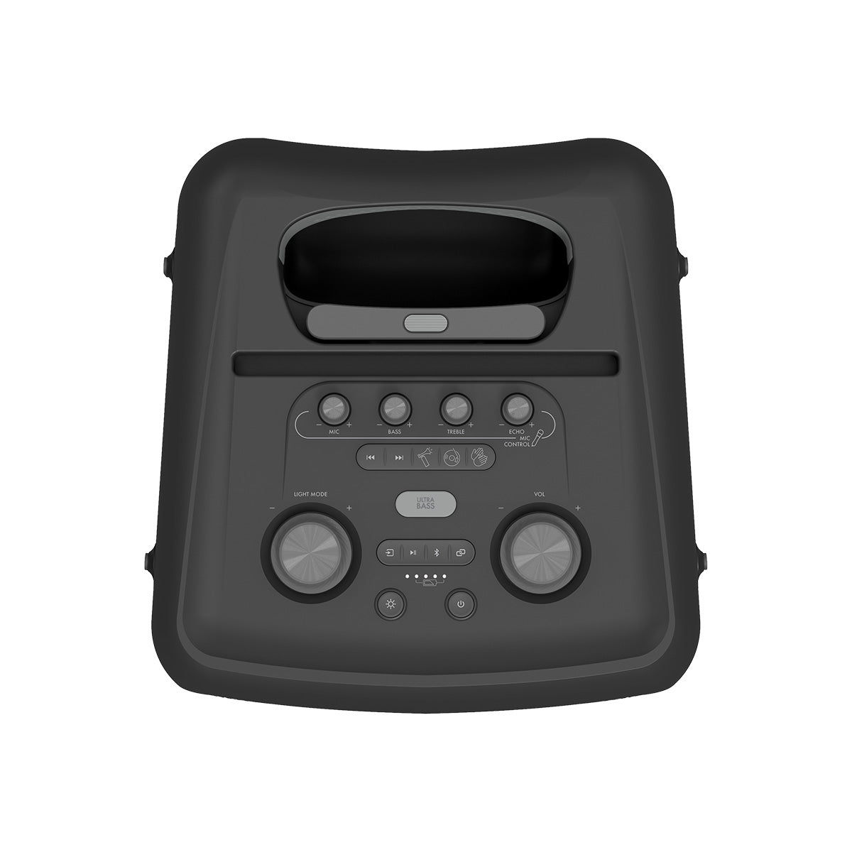Klipsch Miami Music City Series Premium Party Speaker top view showing controls