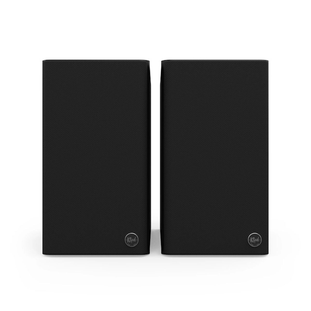 Klipsch The Fives II Dolby Atmos 5.25" Powered Speakers - Pair - Ebony front view with grille
