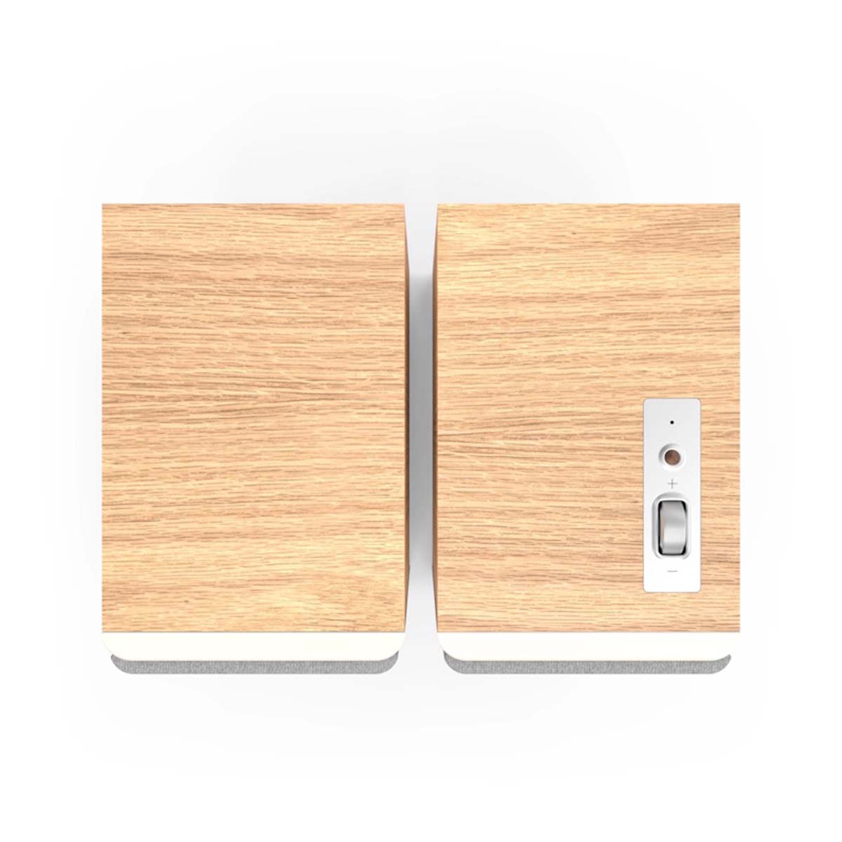 Klipsch The Fives II Dolby Atmos 5.25" Powered Speakers - Pair - Red oak top view with grilles facing bottom