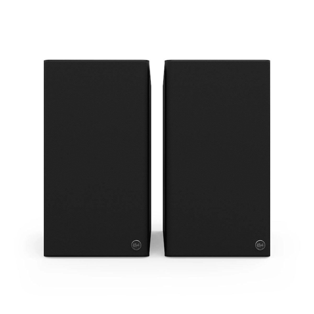 Klipsch The Nines II Dolby Atmos 8" Powered Speakers - Pair - Ebony front view with grilles