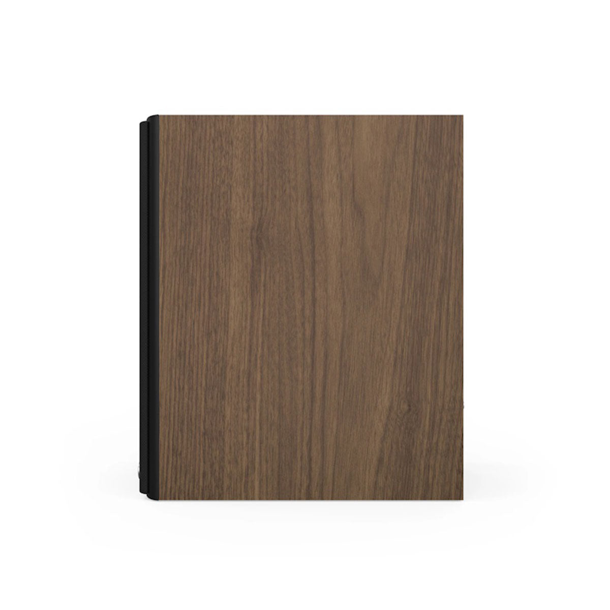 Klipsch The Nines II Dolby Atmos 8" Powered Speakers - single speaker - Walnut side view with grille facing left