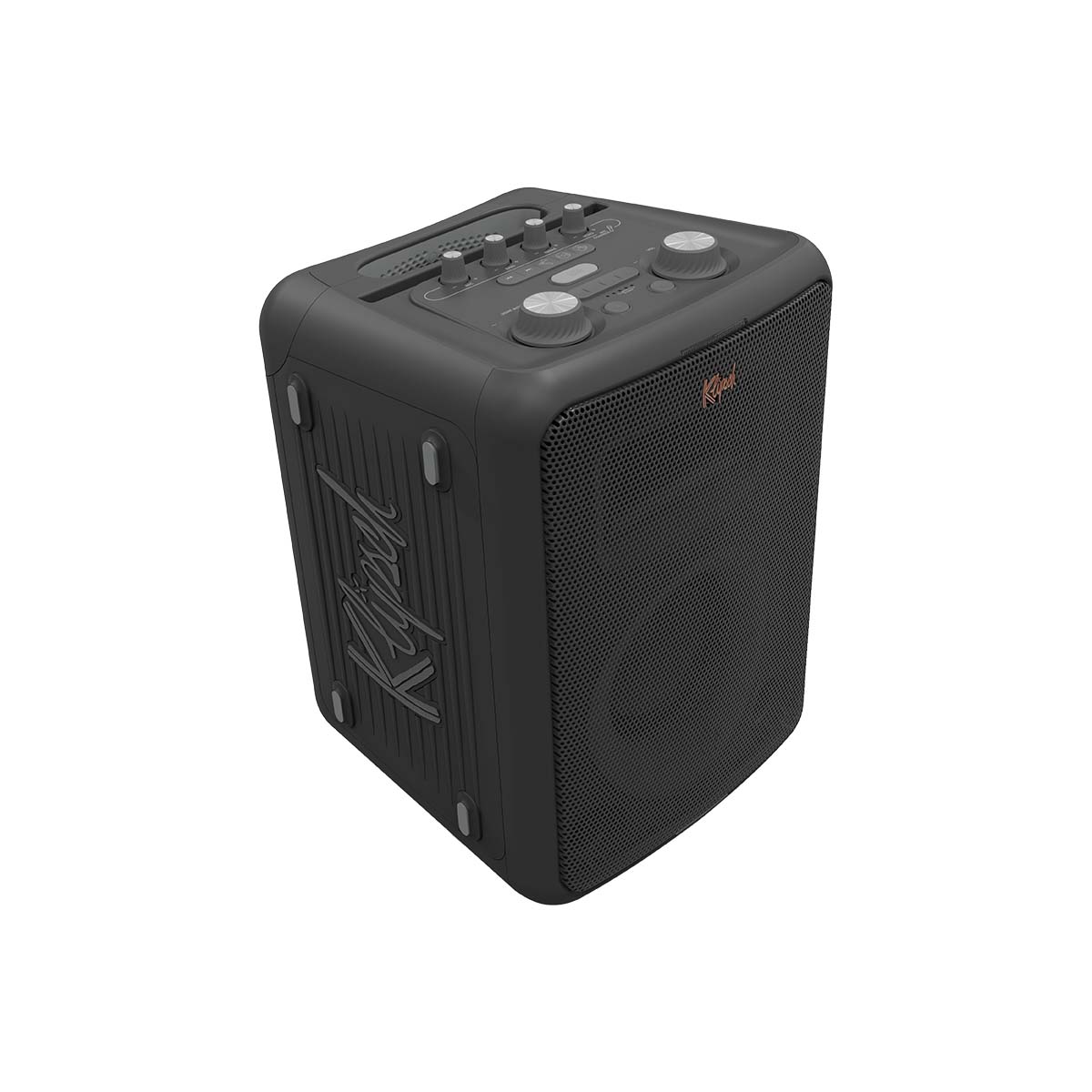 Klipsch Vegas Music City Series Compact Premium Party Speaker front top and side angled right view with no lights