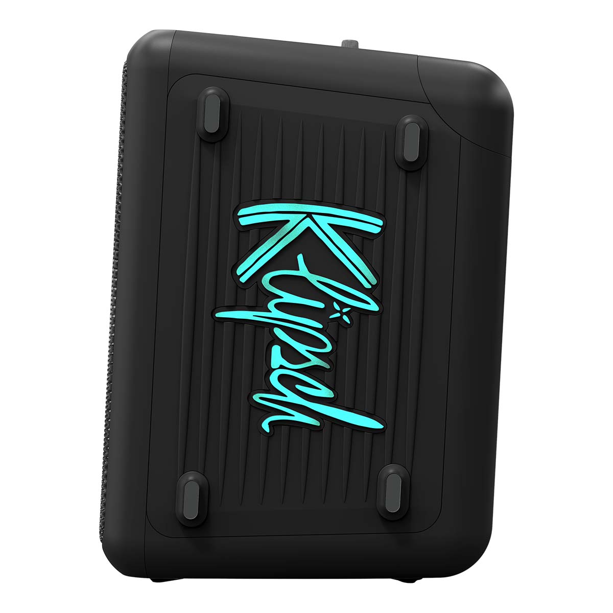 Klipsch Vegas Music City Series Party Speaker - side view facing left with teal lights