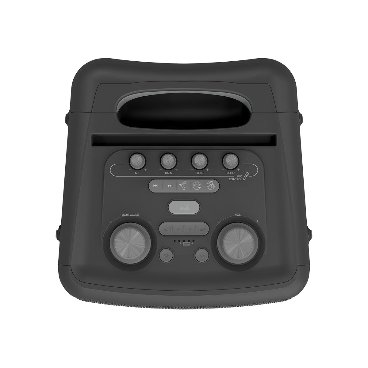 Klipsch Vegas Music City Series Compact Premium Party Speaker top view showing controls