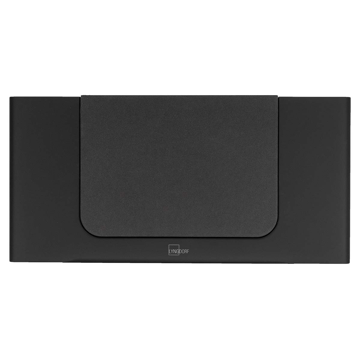 Lyngdorf LCR-2 On-Wall LCR Speaker - single black speaker front view with grille