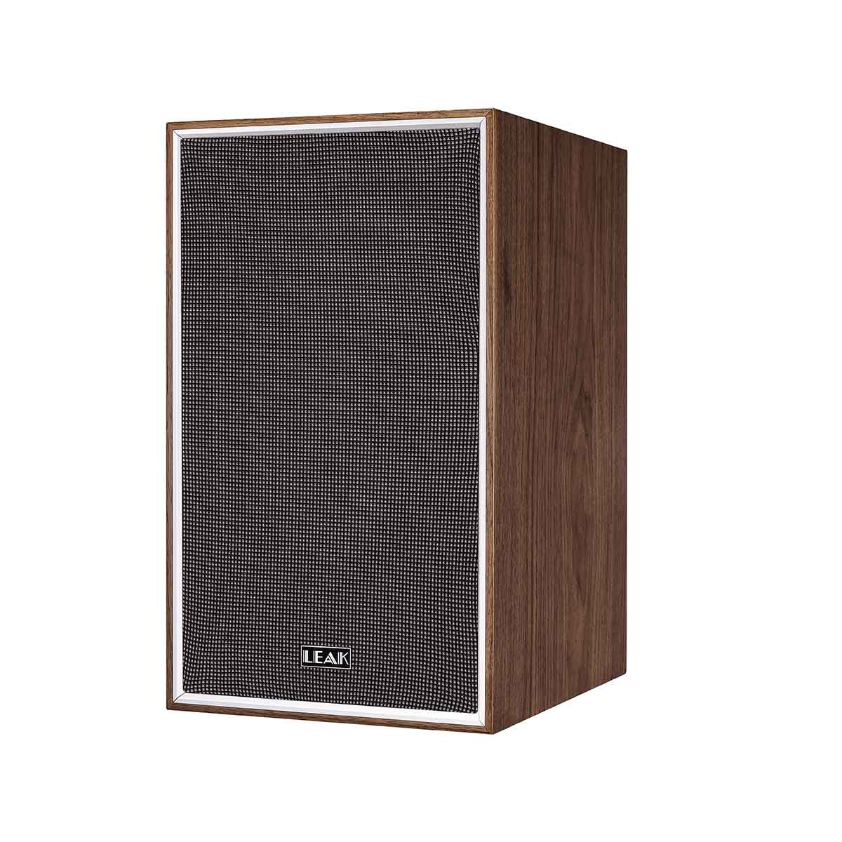 Leak Audio Sandwich 150 Bookshelf Loudspeakers - Walnut - front view angled left with grille