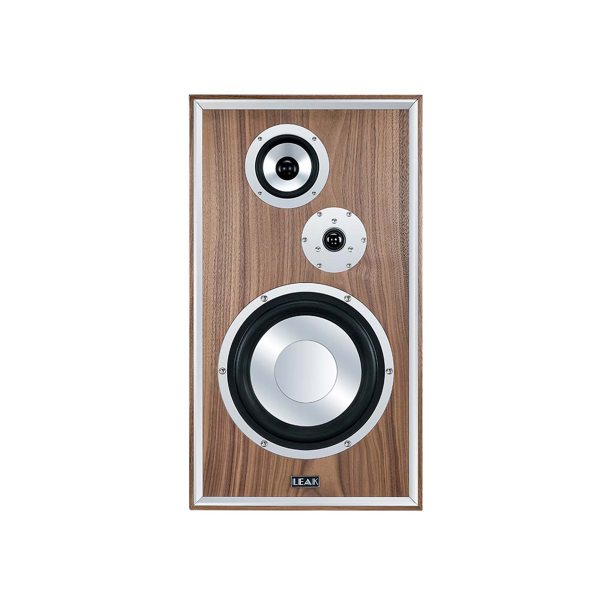 Leak Audio Sandwich 250 Standmount Loudspeakers - Walnut - No Stands - front view without grille