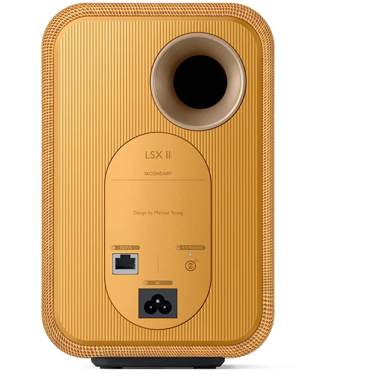 KEF LSX II Wireless HiFi Speakers amber haze rear view