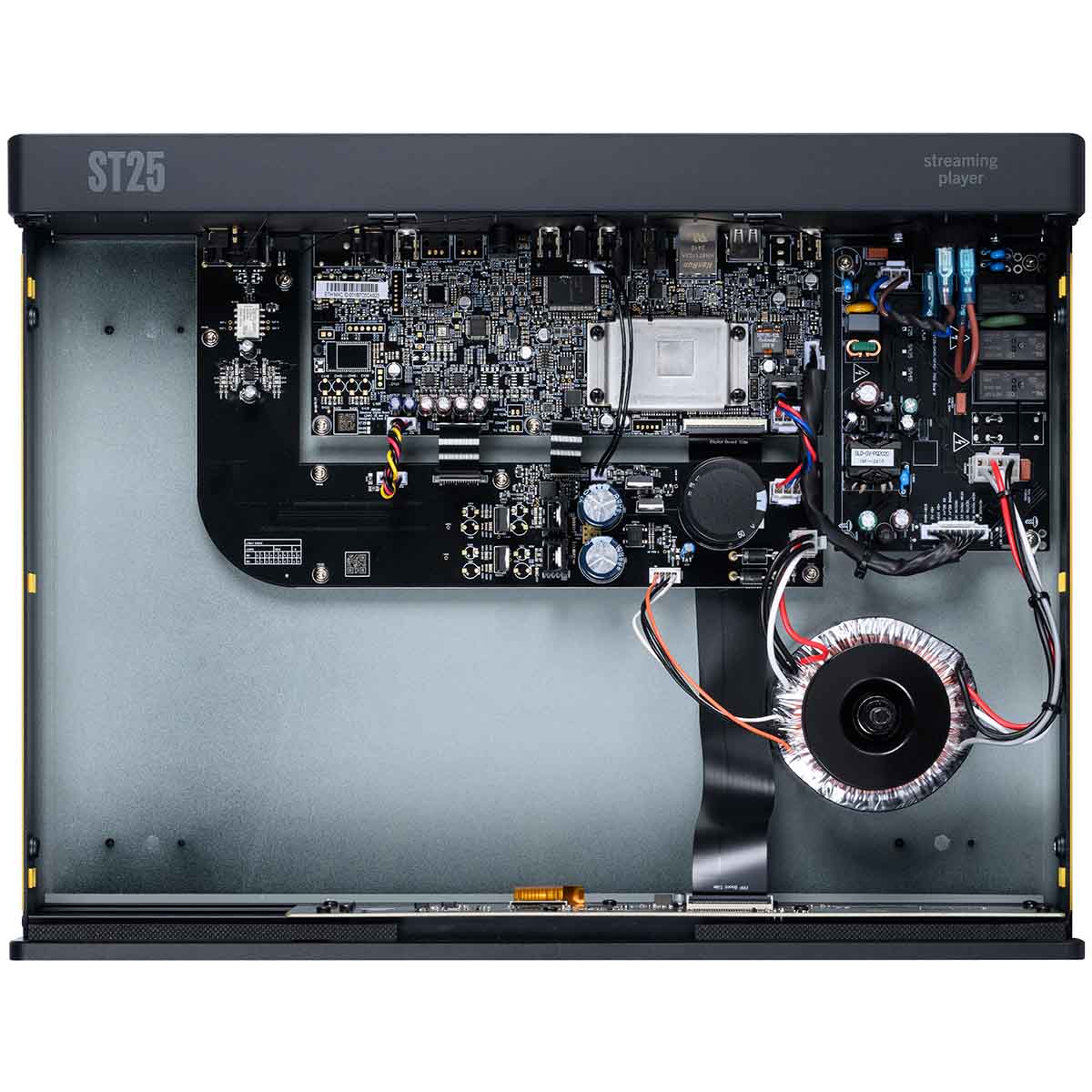 Arcam ST25 High-Resolution Streamer - Black - top view with casing removed showing internal components