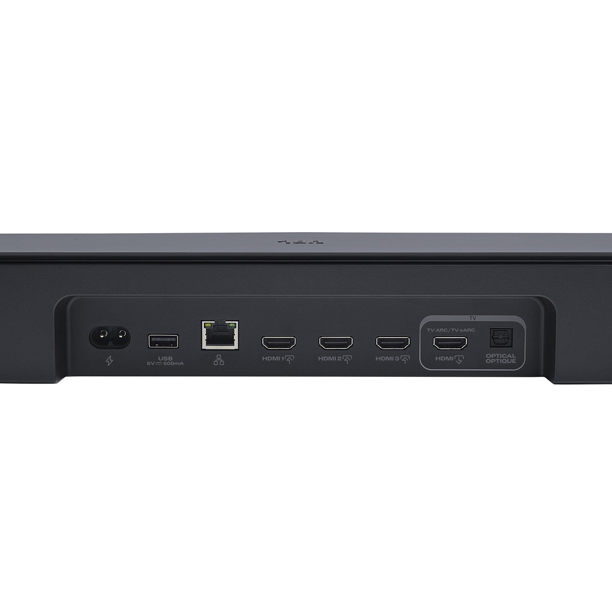 JBL Bar 1300X M2 11.1.4 Soundbar with Wireless Subwoofer detail of rear inputs