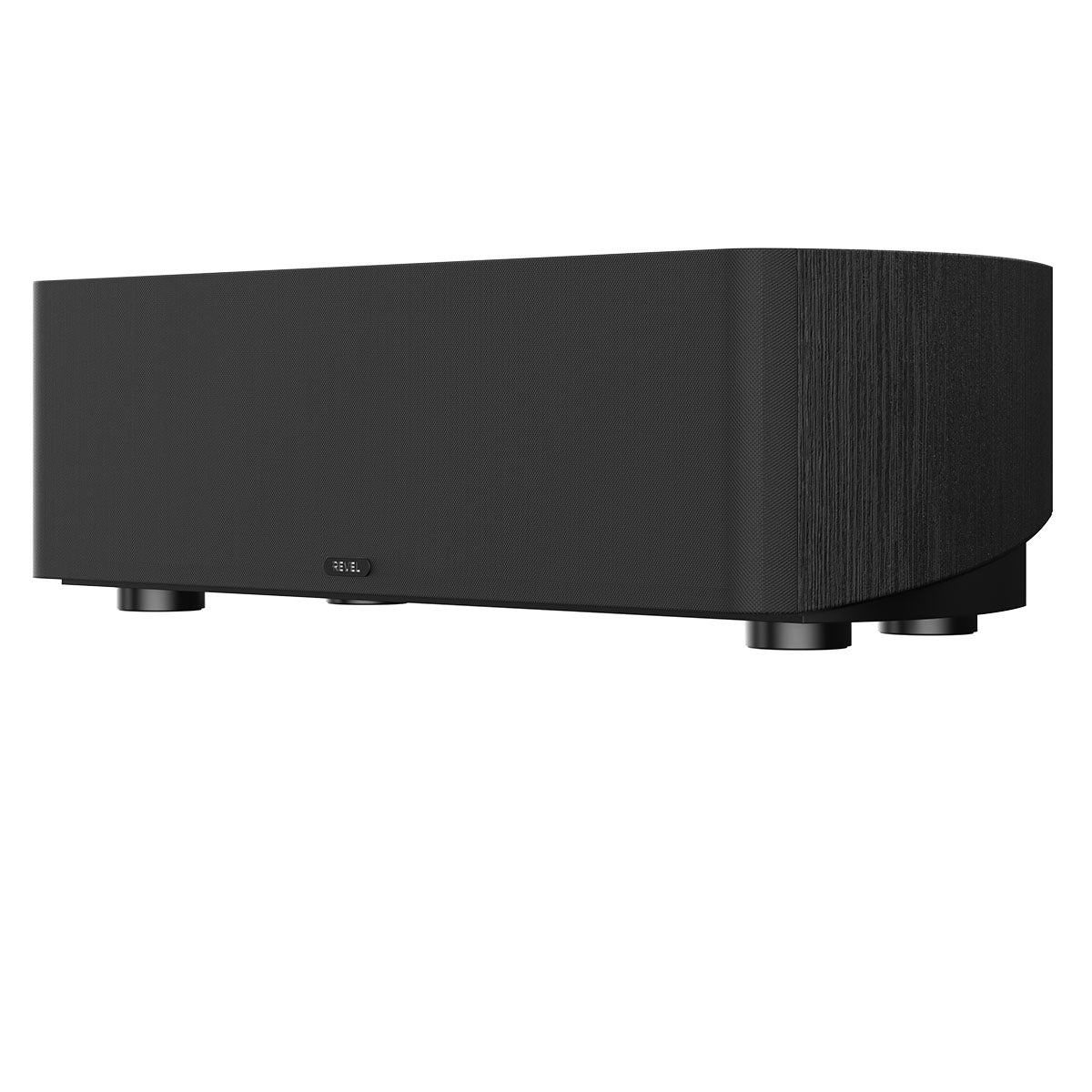 Revel Performa4 C245 Center Channel Loudspeaker - Black - front and side view with grille angled left