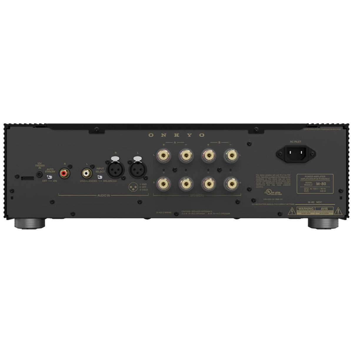 Onkyo Icon M-80 2-Channel HiFi Power Amplifier rear view