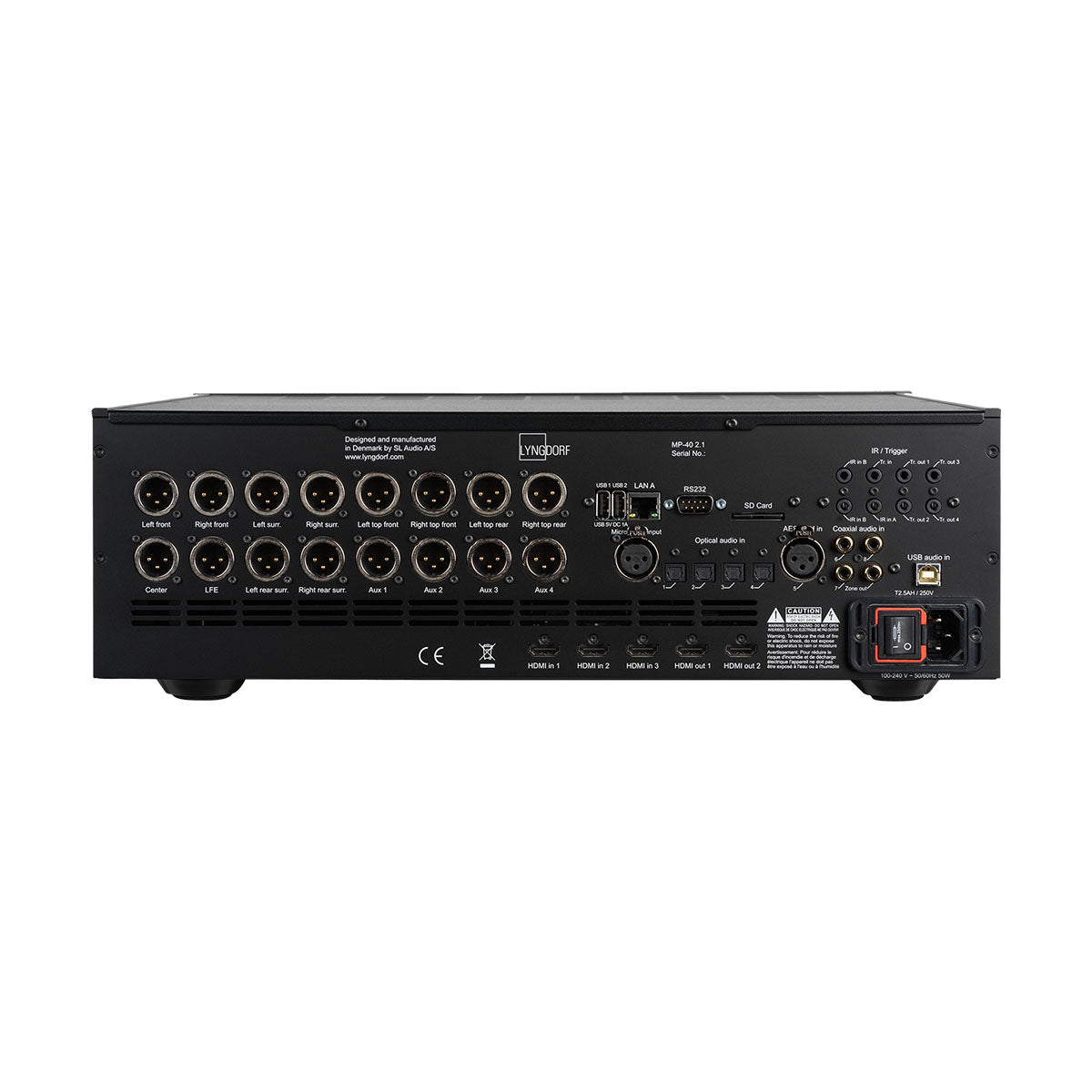 Lyngdorf MP-40 2.1 Immersive Surround Processor rear view
