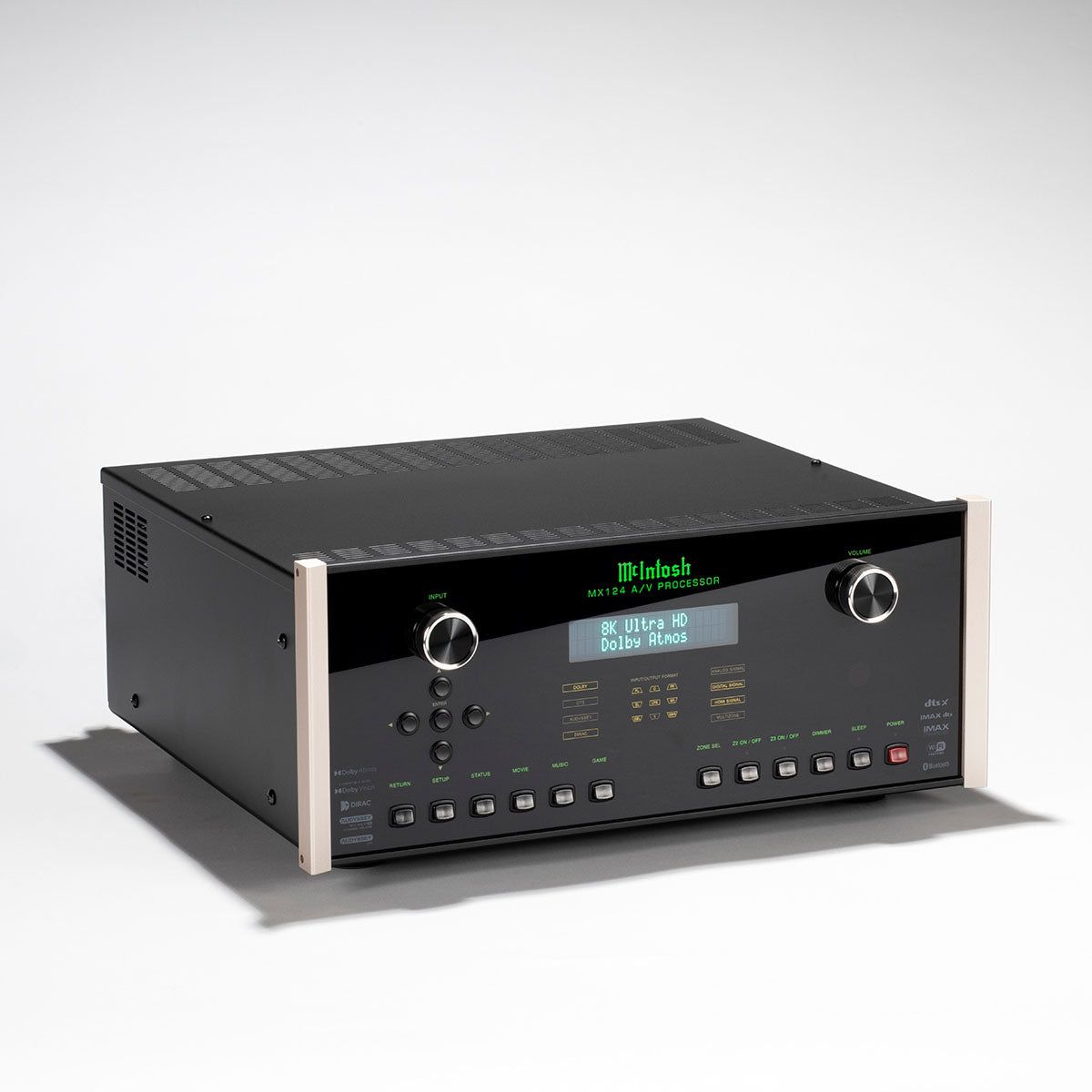 McIntosh MX124 A/V Processor front view angled left