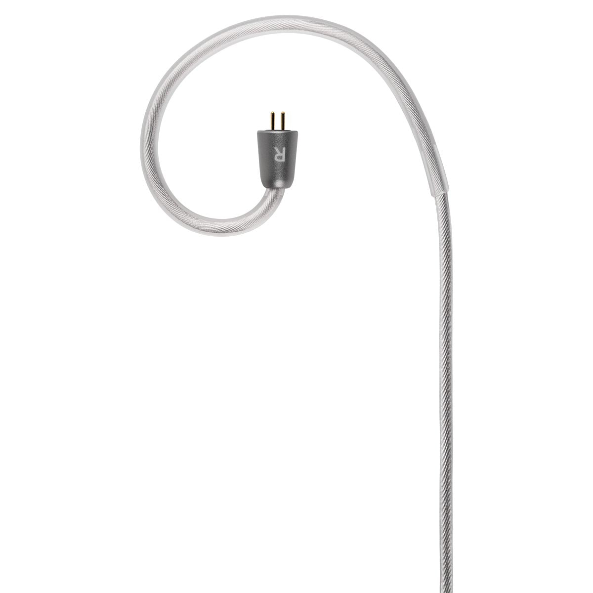 Meze Audio ASTRU Single Dynamic Driver In-Ear Monitors - right earbud wire disconnected from earbud on white background