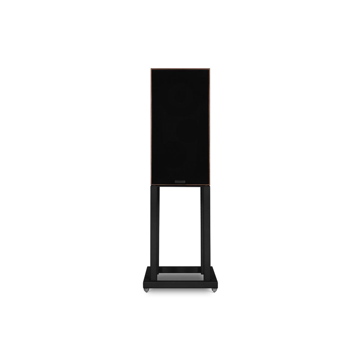 A Mission 700 Bookshelf Speaker on a matching black stand, photographed against a solid white background.