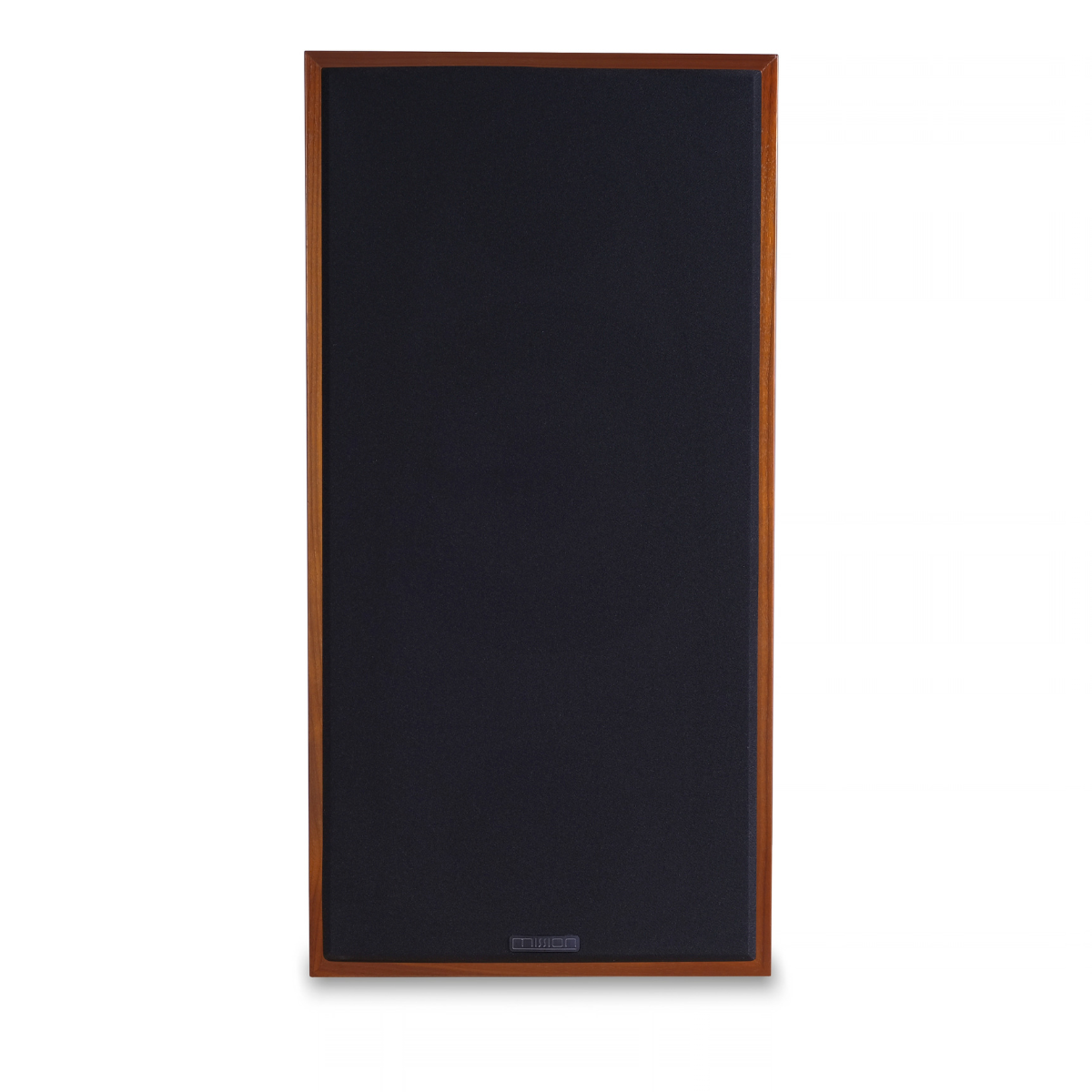 A single Mission 770 2-way Vented-Box / Standmount Speaker with a dark navy blue fabric grille and a medium brown wood frame, shown against a plain white background.