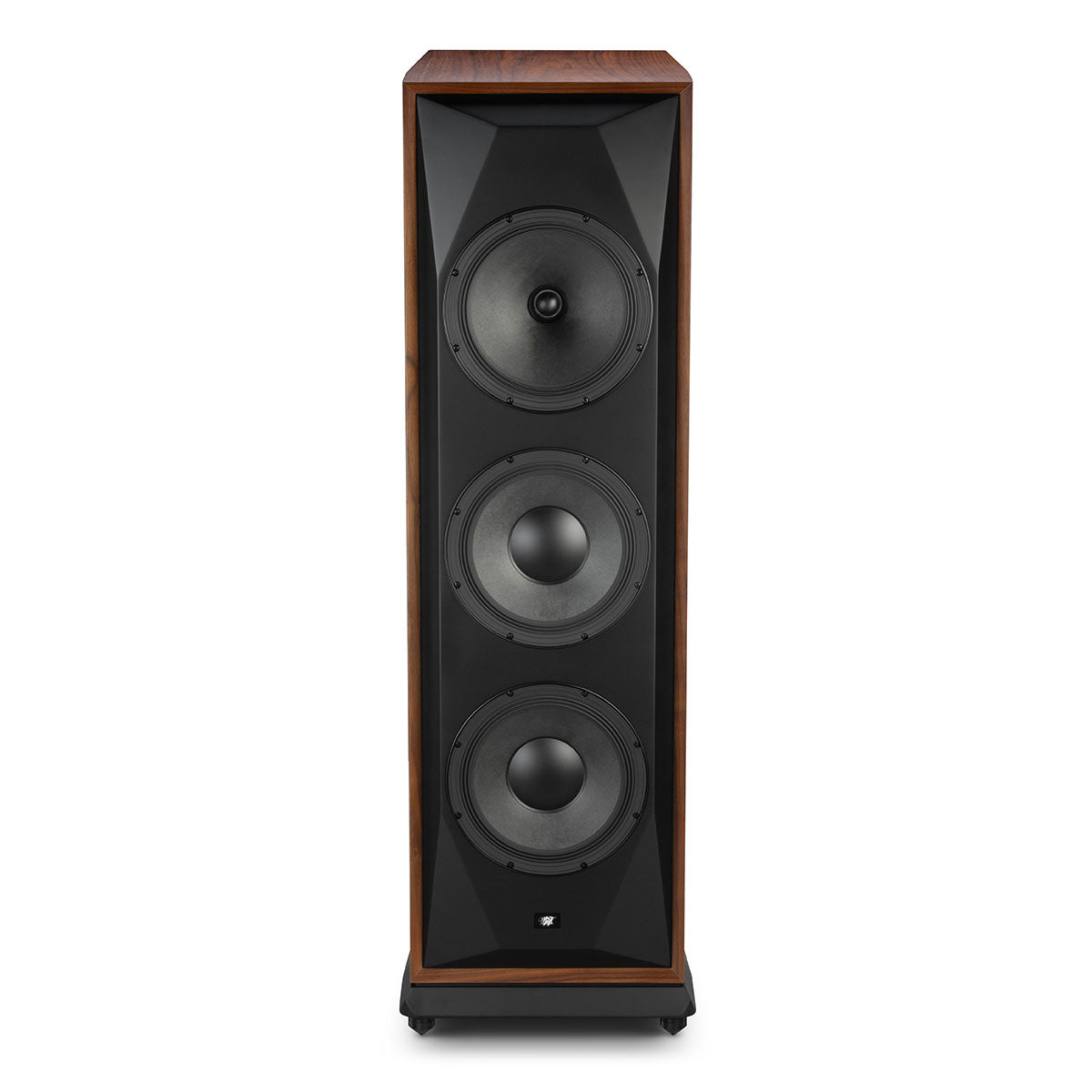 MoFi Electronics SourcePoint V10 Master Edition Floorstanding Speaker - single walnut - front view without grilles