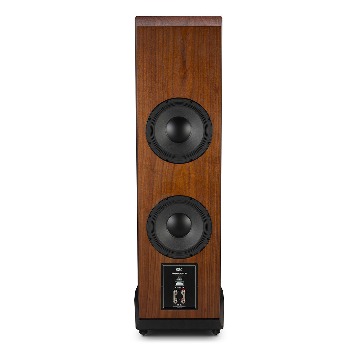 MoFi Electronics SourcePoint V10 Master Edition Floorstanding Speaker - single walnut - rear view