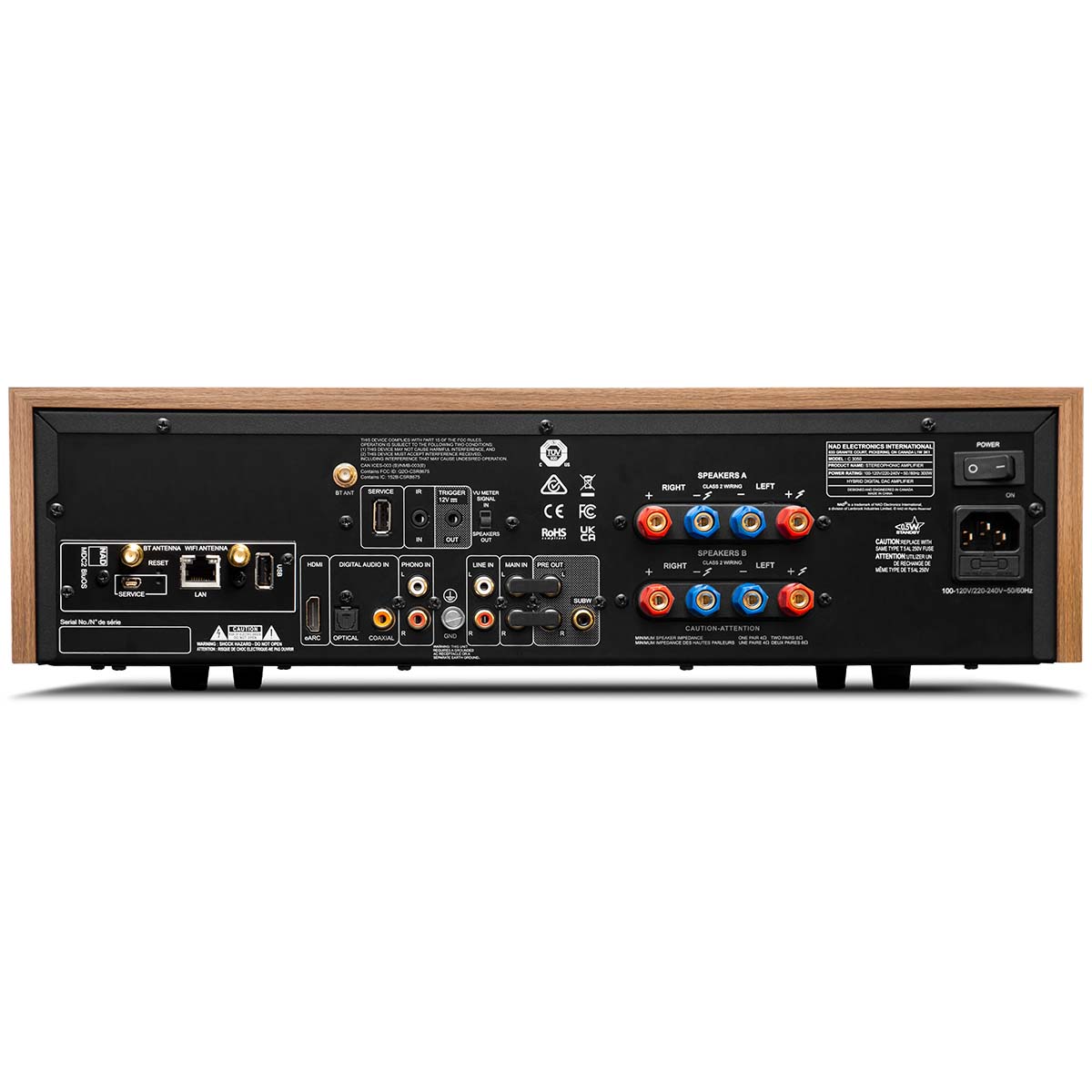 NAD C 3050 Stereophonic Amplifier with BluOS rear view