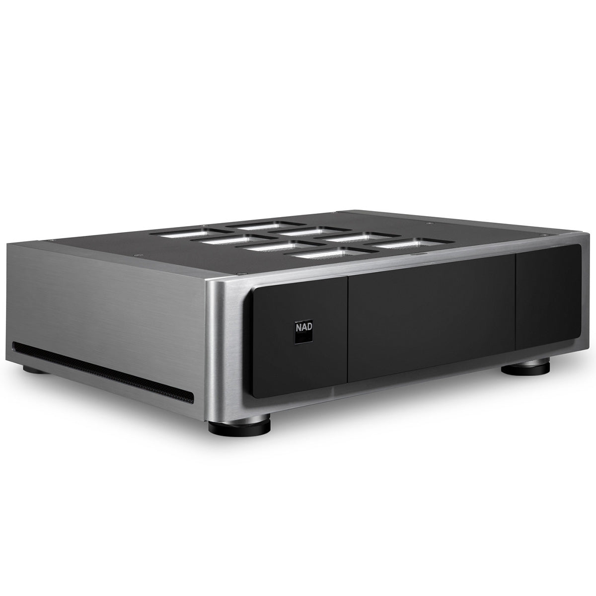 NAD M23 V2 Master Series Stereo Power Amplifier front view angled right