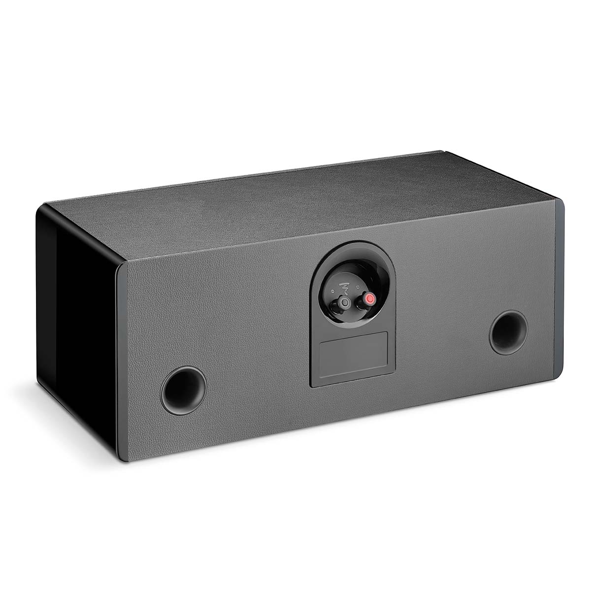 Focal Omada Center Channel Speaker - Black High Gloss - single speaker rear view angled right