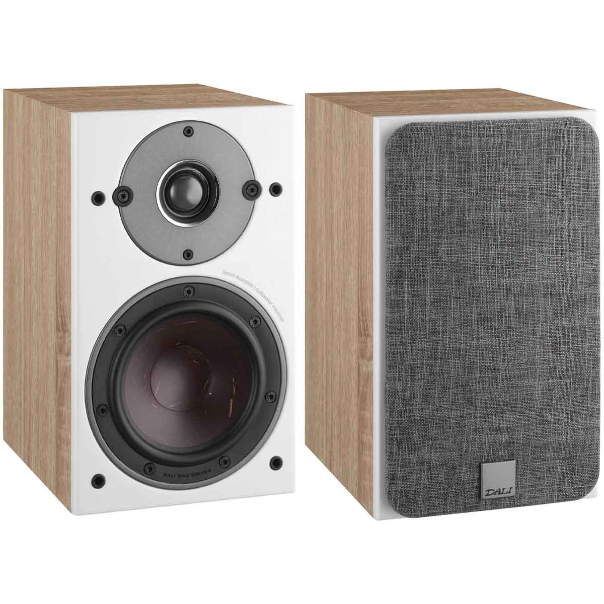 DALI Oberon 1 Compact Bookshelf Loudspeaker - Pair light oak front view