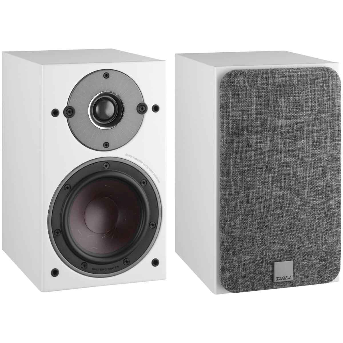 DALI Oberon 1 Compact Bookshelf Loudspeaker - Pair white front view
