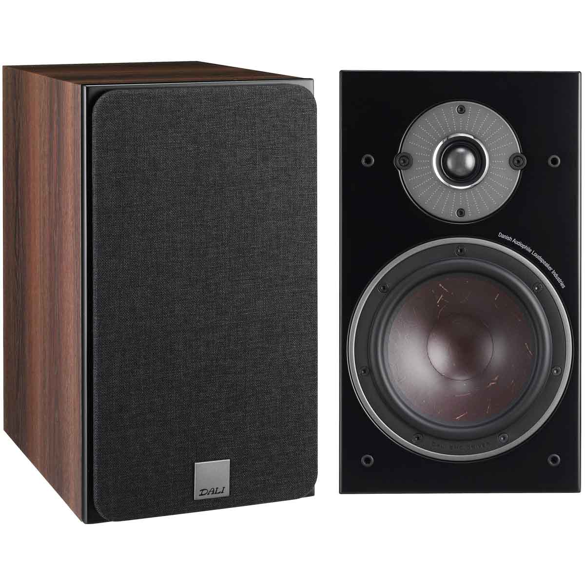 DALI Oberon 3 Bookshelf Loudspeaker - Pair dark walnut front view