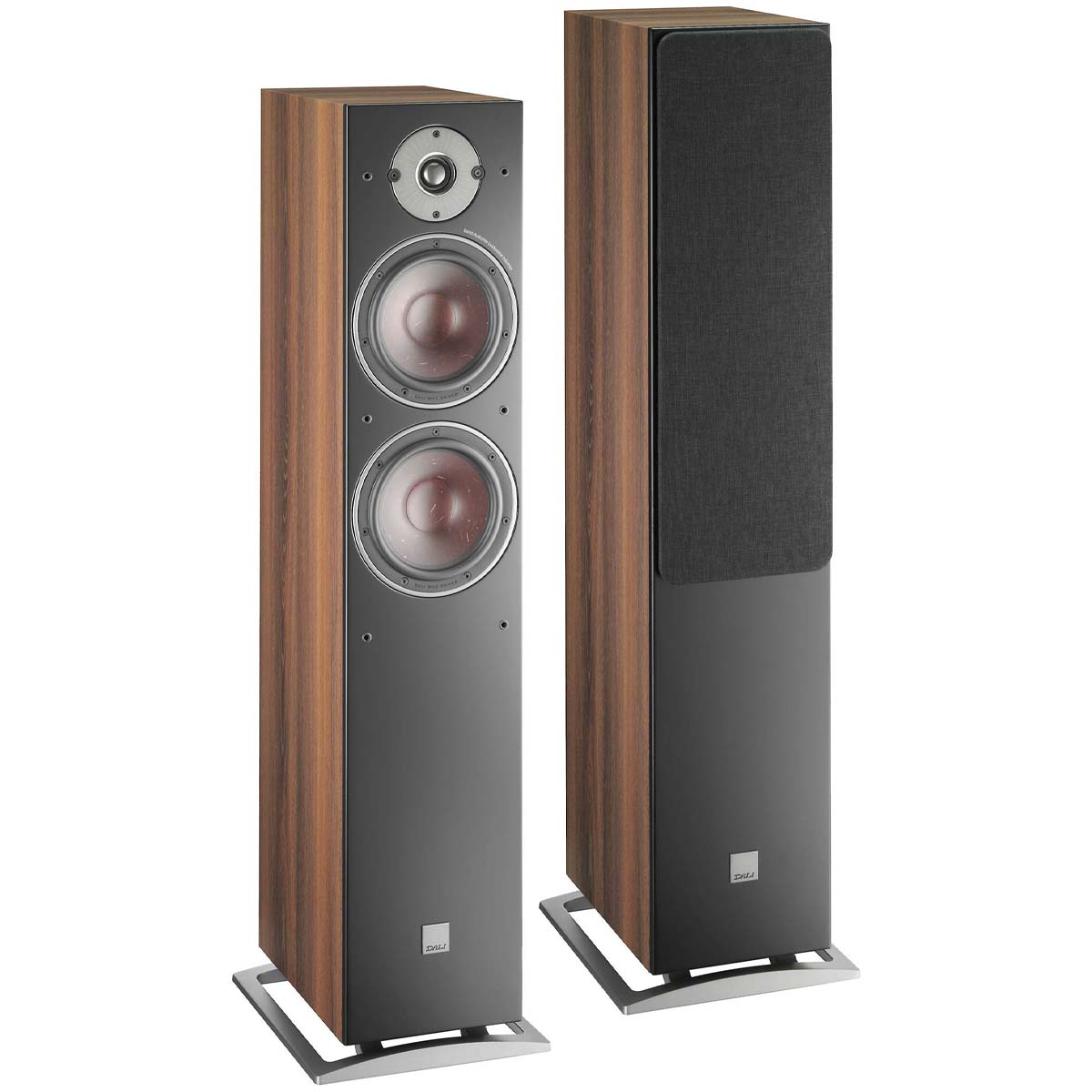 DALI Oberon 7 Floorstanding Loudspeaker - Pair dark walnut front view