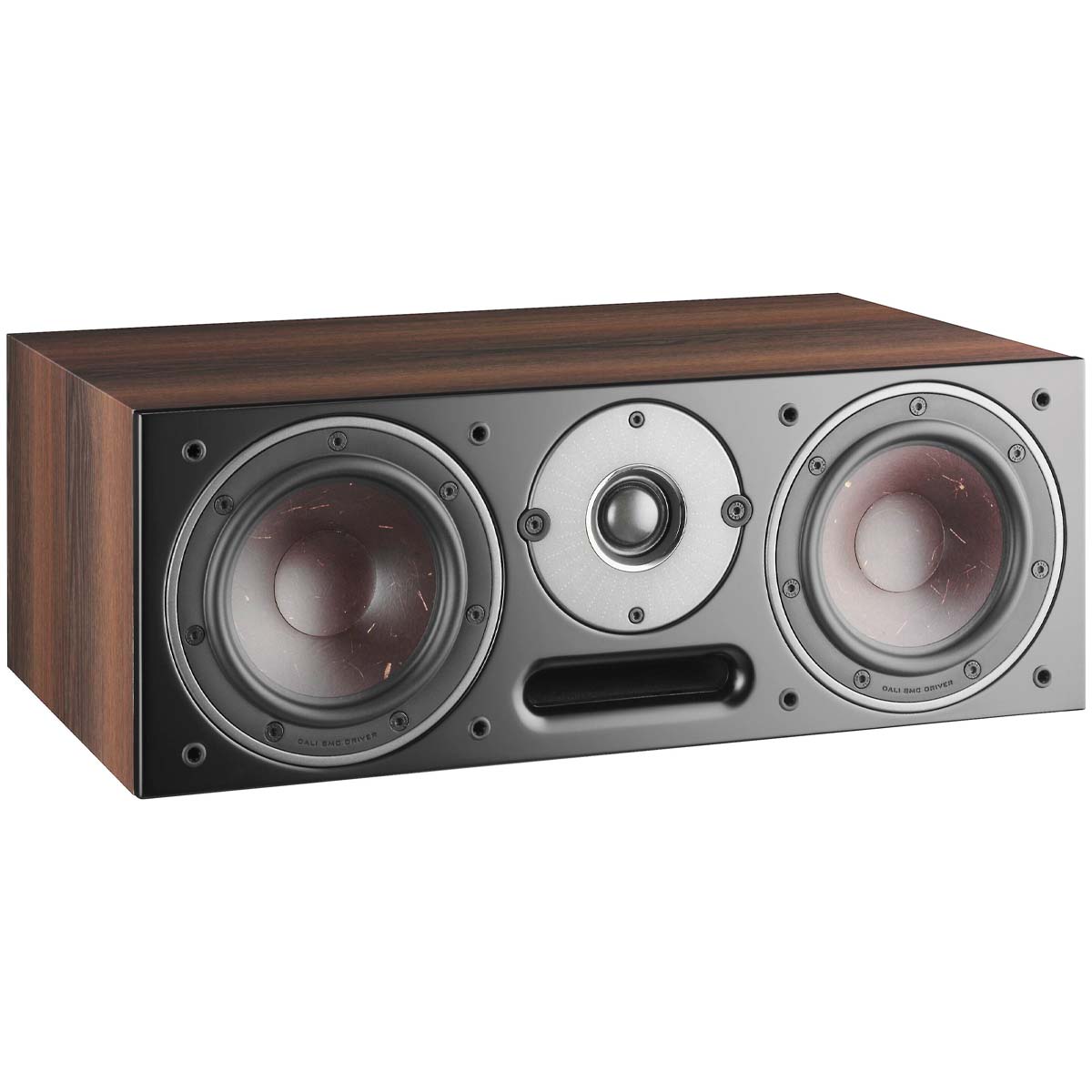 DALI Oberon Vokal Center Channel Loudspeaker dark walnut front view