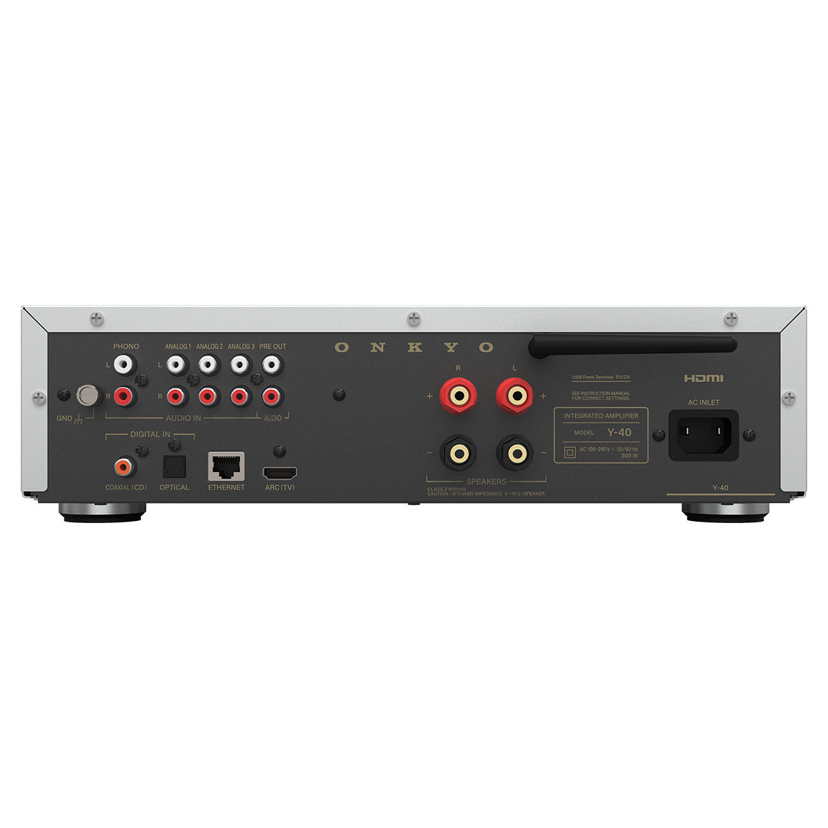Onkyo Muse Y-40 Network Integrated Amplifier - Silver - rear view
