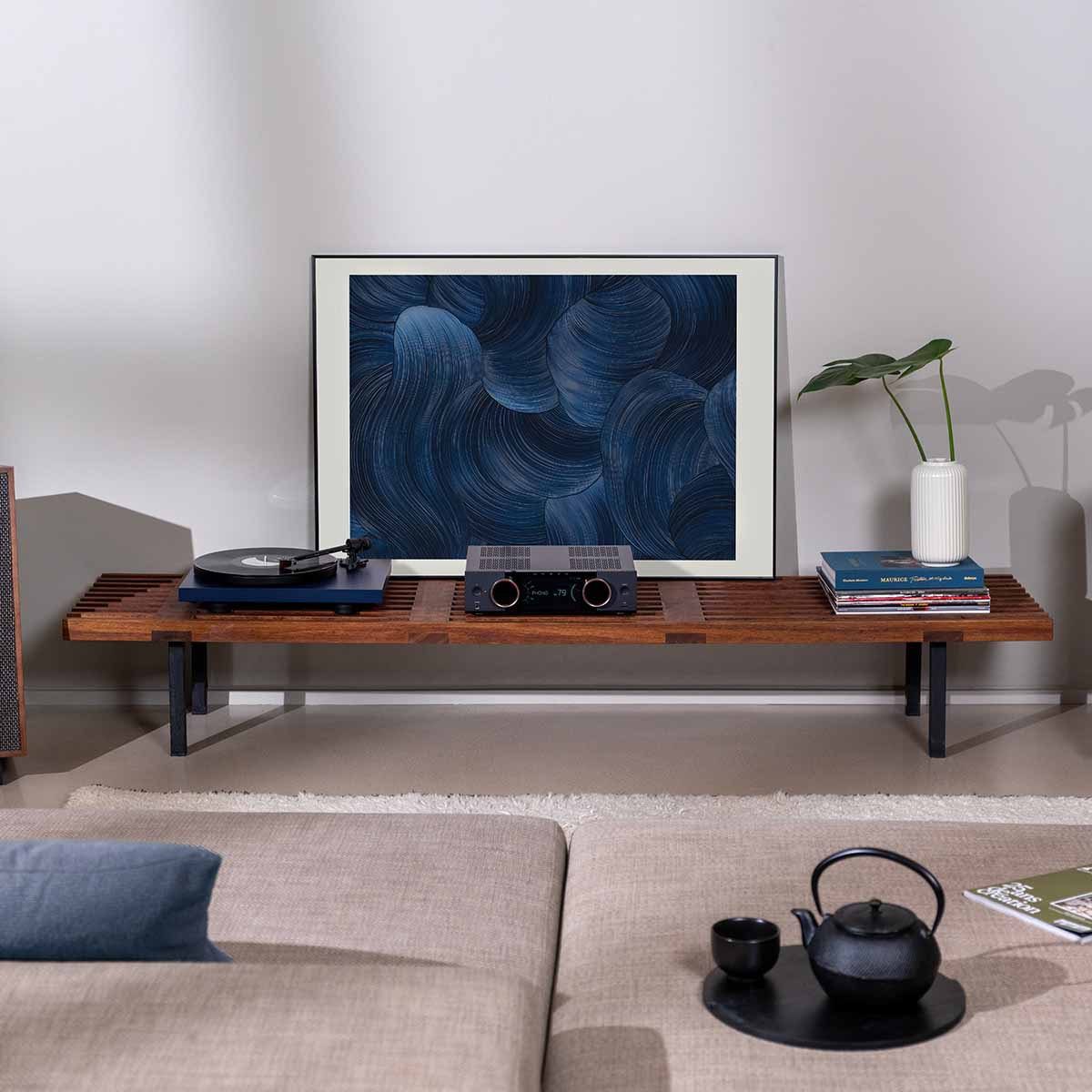 Onkyo Muse Y-50 Network Integrated Amplifier - Black - lifestyle view of unit on table