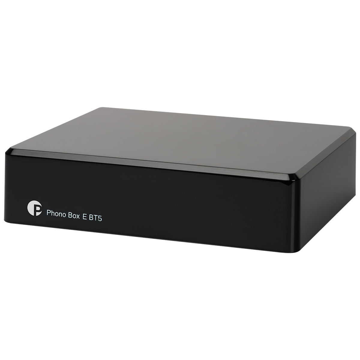 Pro-Ject Phono Box E BT 5 Bluetooth Phono Preamplifier - black - front view angled left