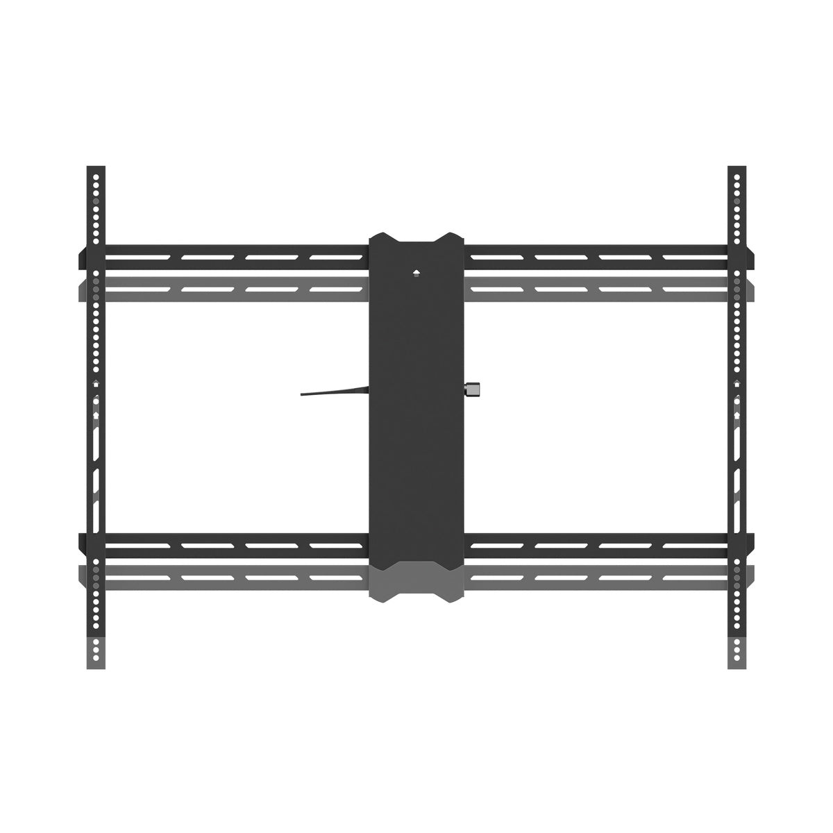 Black TV wall mount on a white background